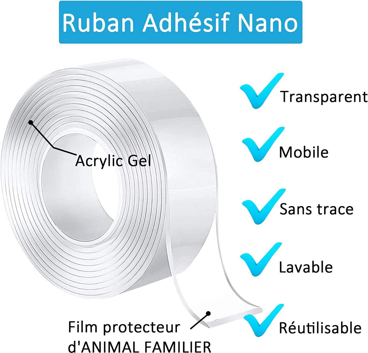 Double-sided silicone tape 5m×3cm×2mm