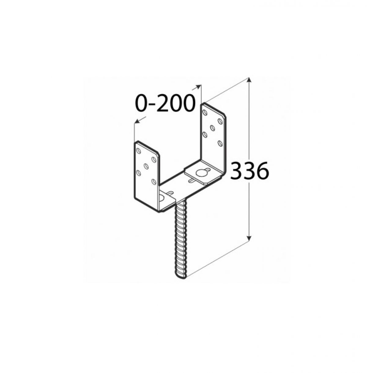 Adjustable postfoot 60-200 mm