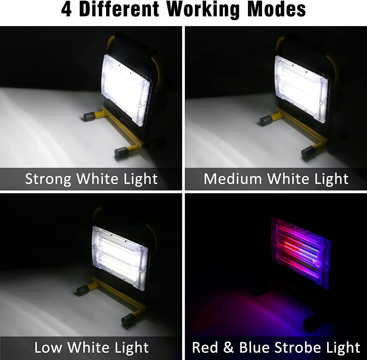 Akuprožektor LED, 60 W, IP65, USB-kaabliga