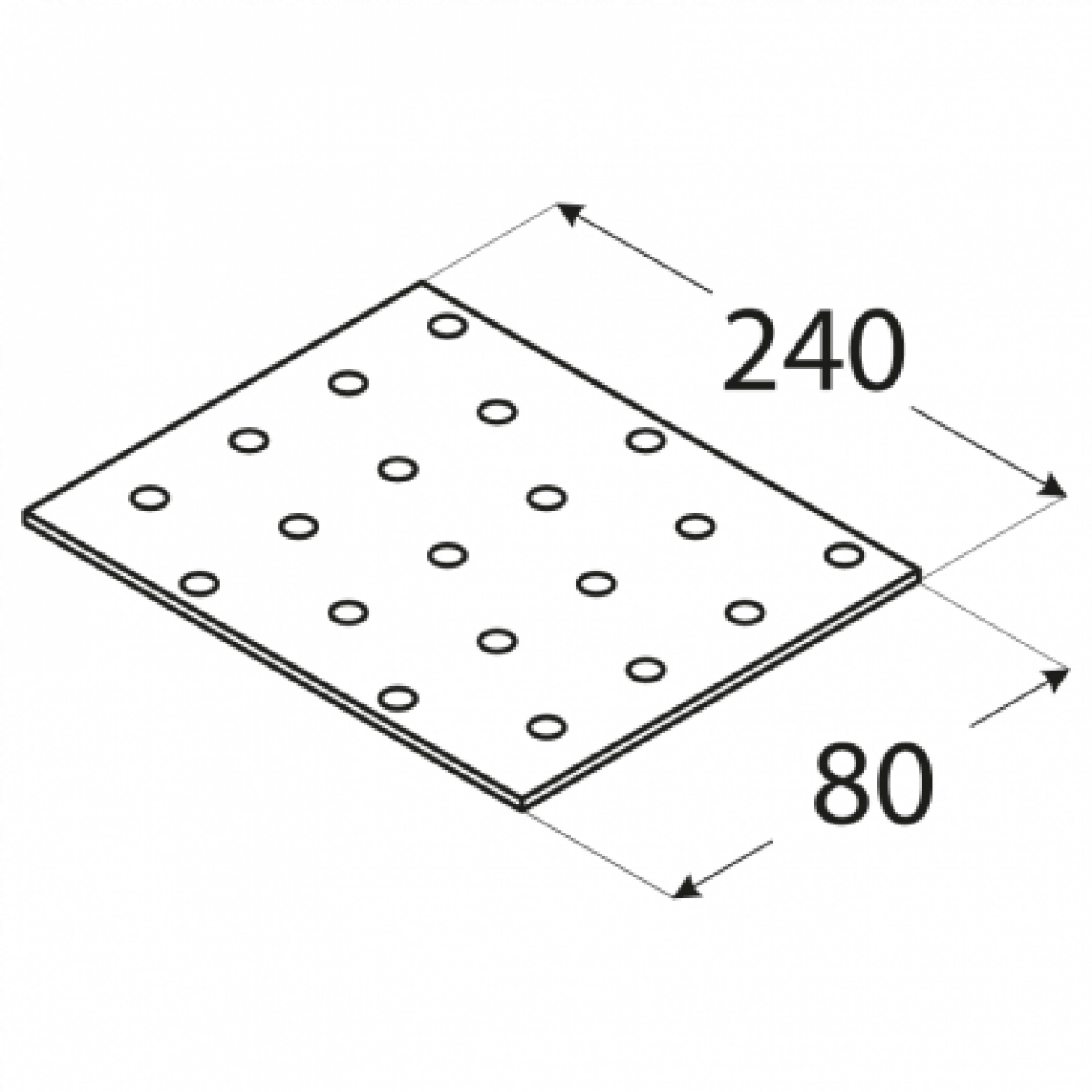 Heavy Duty Straight Perforated Flat Bracket,  Join Plate Mendin Nail Plate bracket PP1 80x40x2,0 mm