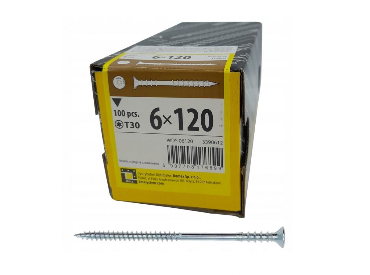 WDS 6×120 100 tk/pakk TORX T30