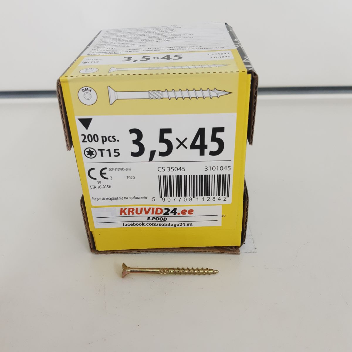 construction screw with flat head