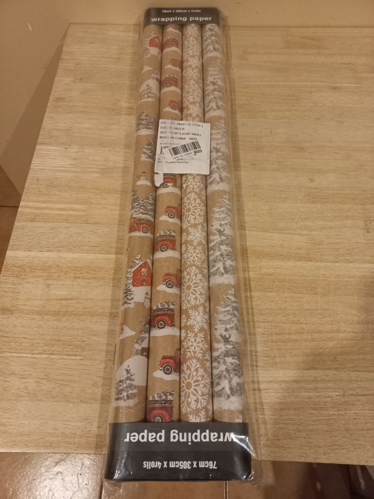 4 рулона упаковочной бумаги (76 x 305 см)