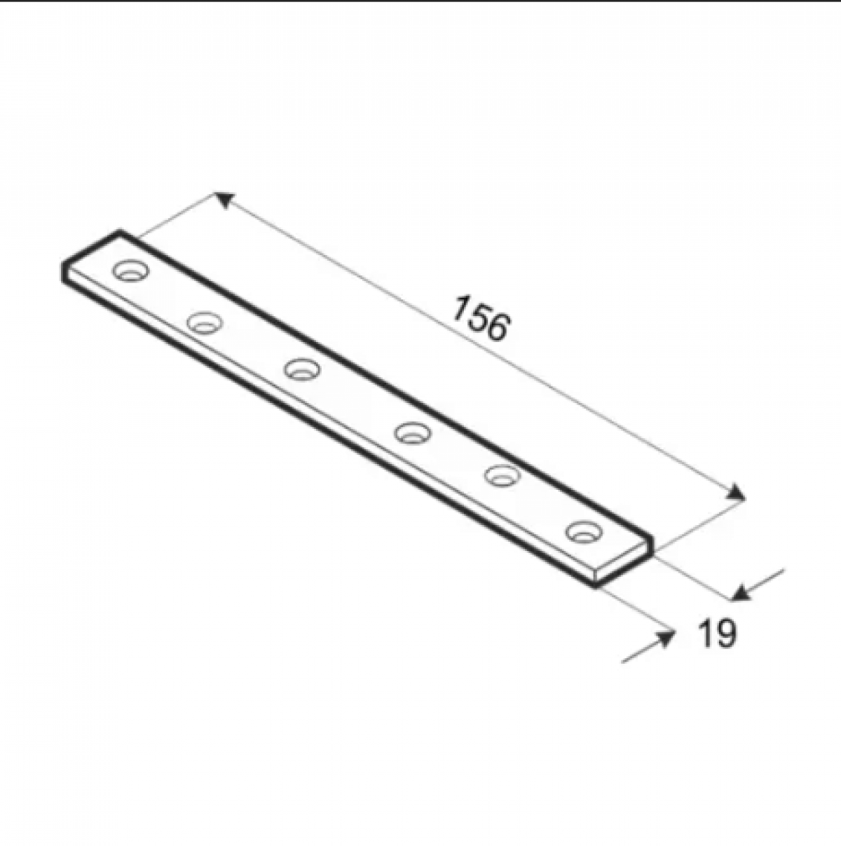 Narrow Connecting Plate LW160 156x19x2,0 mm DOMAX