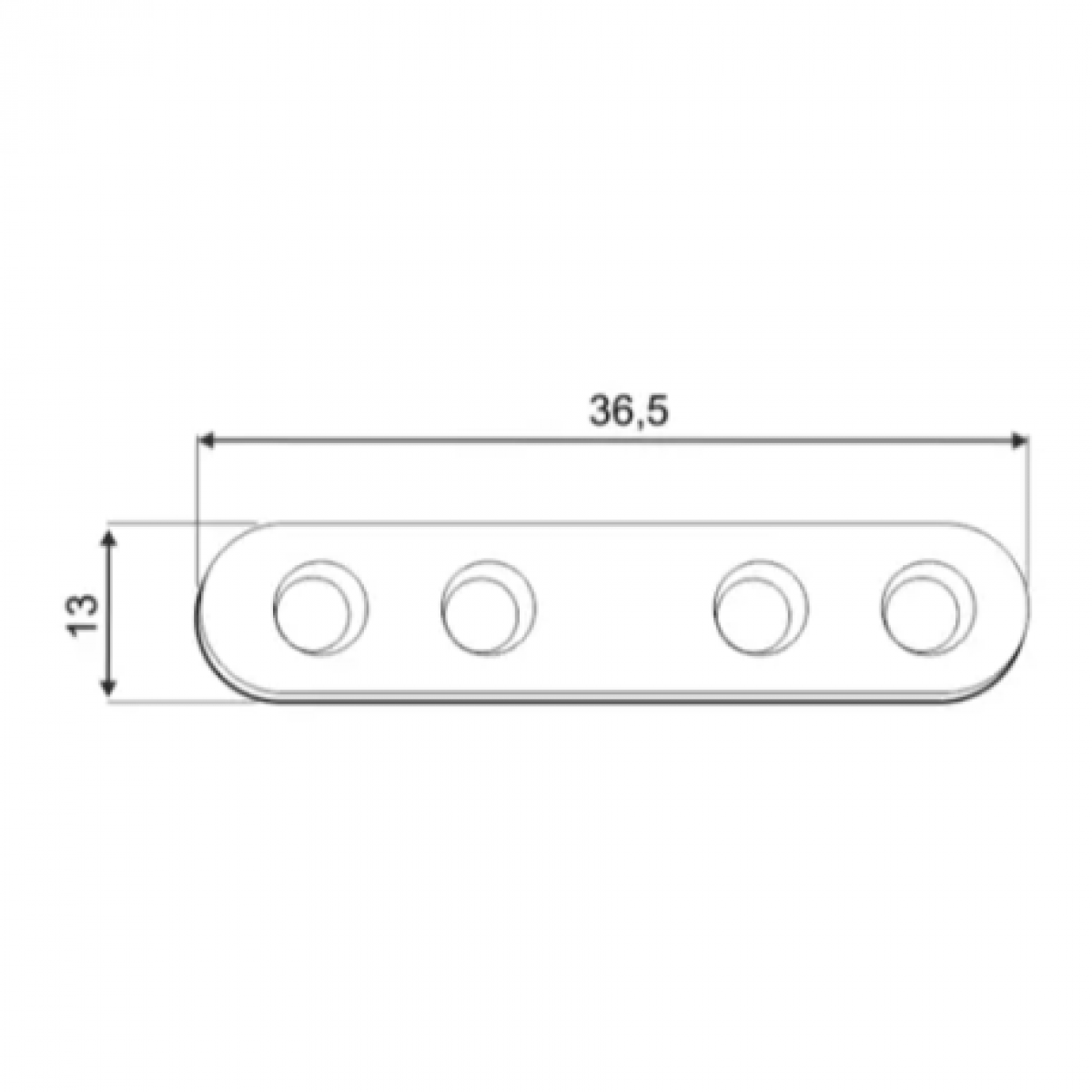 Narrow Connecting Plate FLW40 36,5x13x2,0 mm (4 pcs.pack) DOMAX