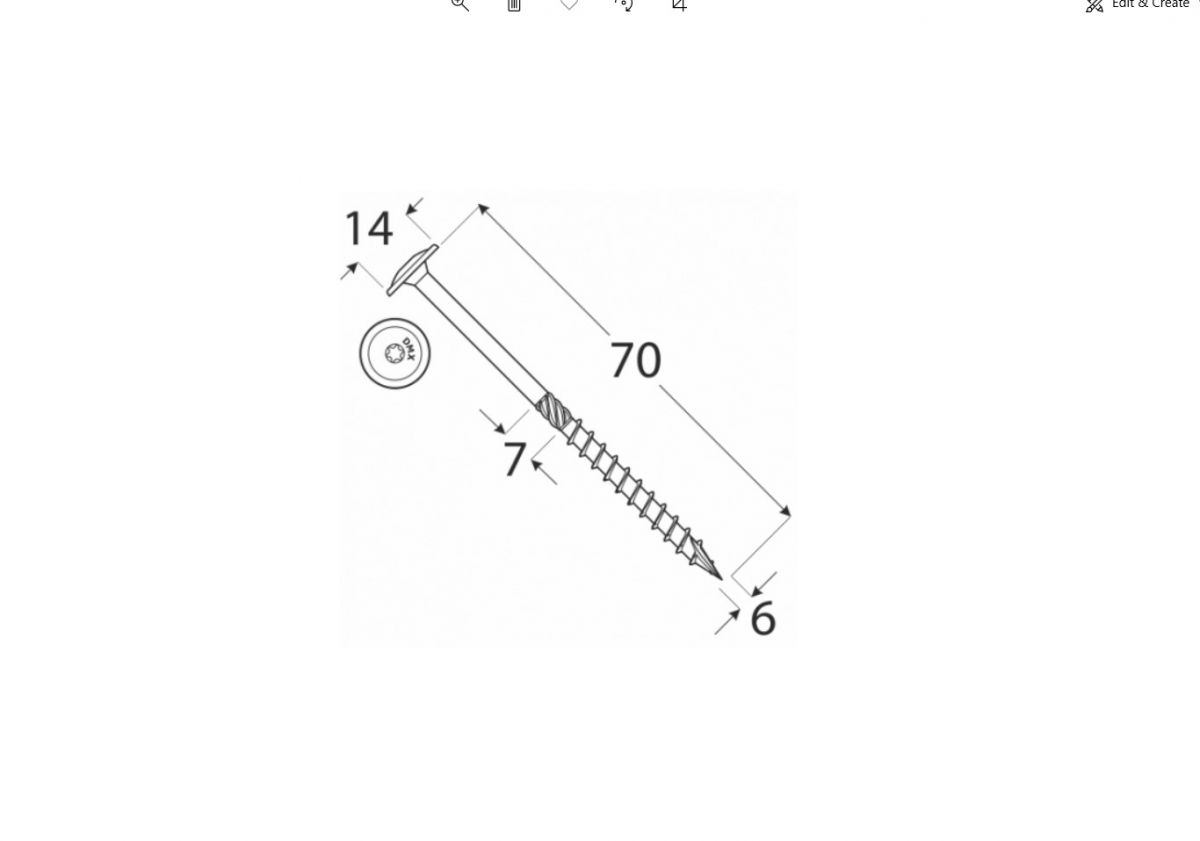 CT 06070  construction screw with wafer head 6x70 100pcs/pack