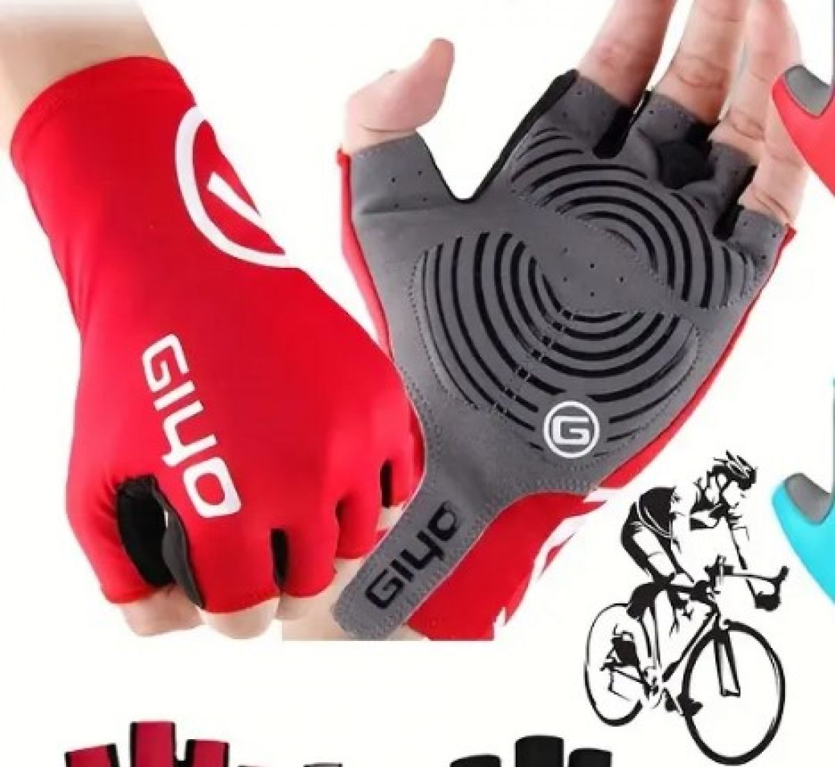 Cycling Fingerless Gloves XL, Red