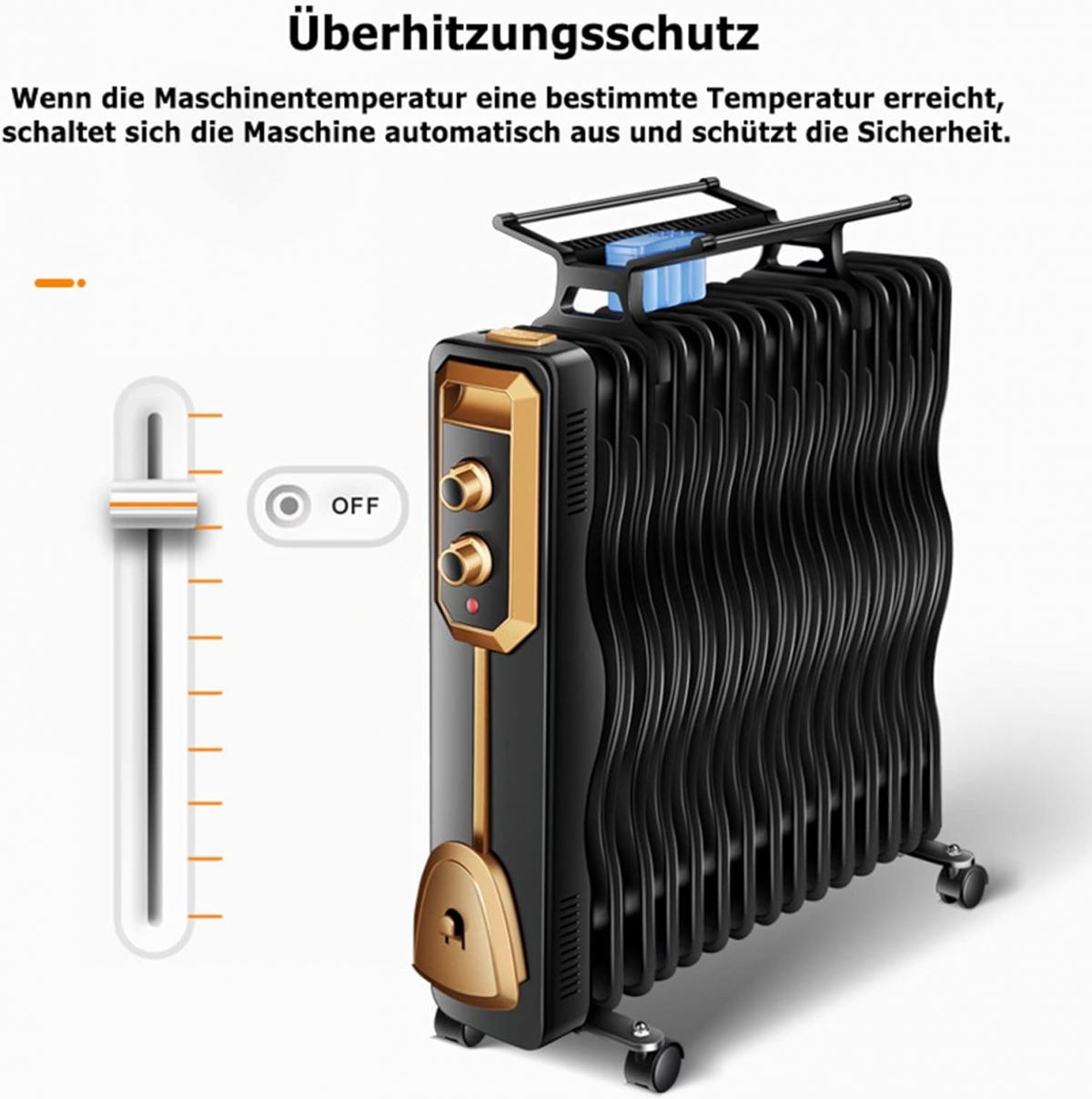 Oil Radiator 2000 W with 15 Ribs