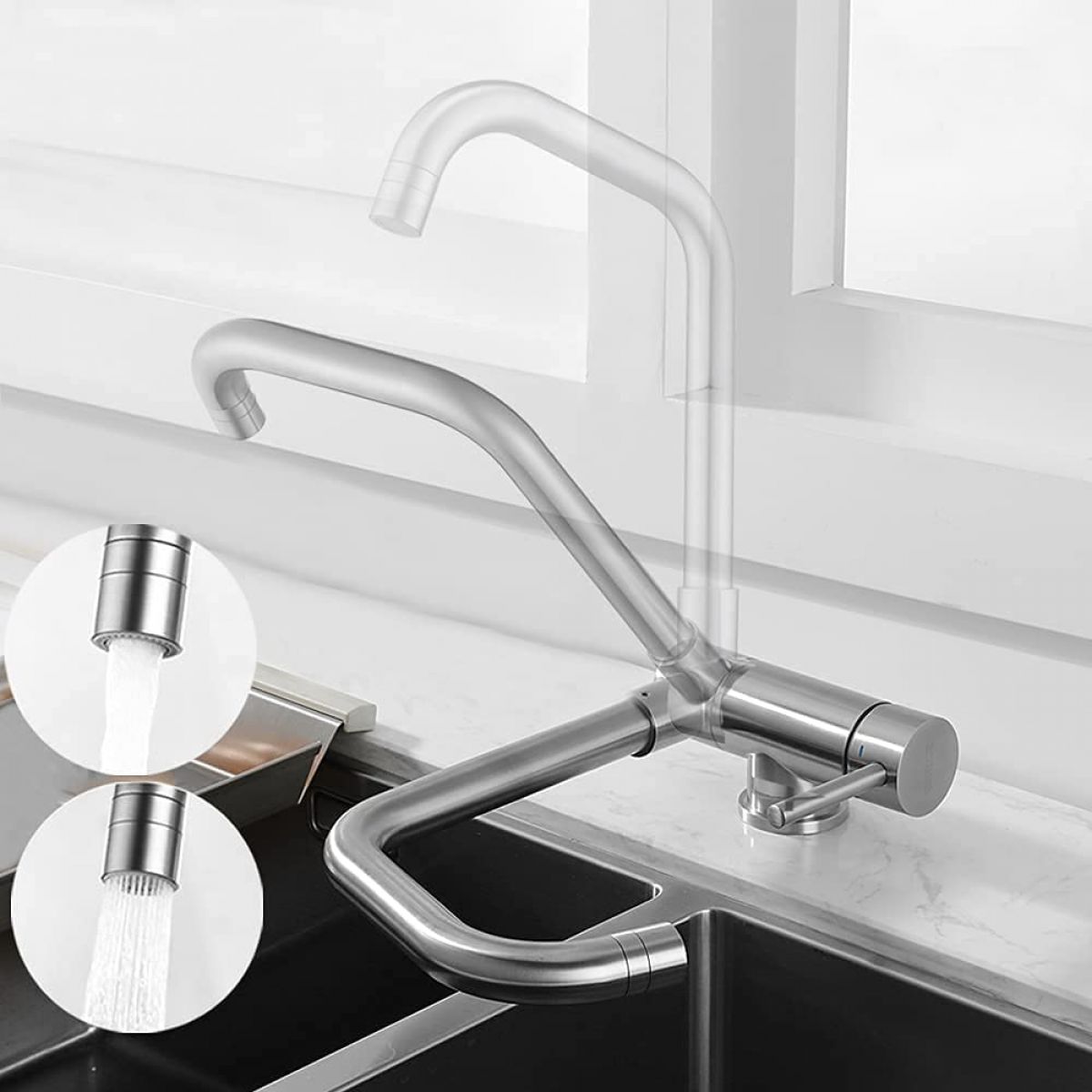 ONECE Front Window Kitchen Tap Folding Kitchen