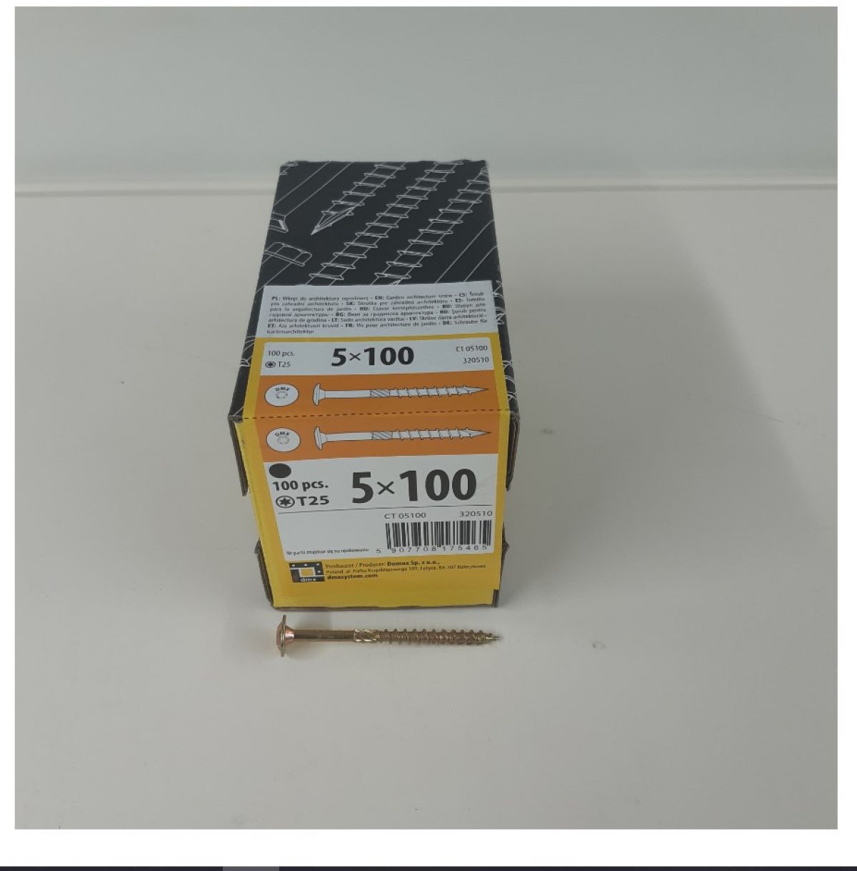 Construction screw with wafer head 6x100 100pcs/pack