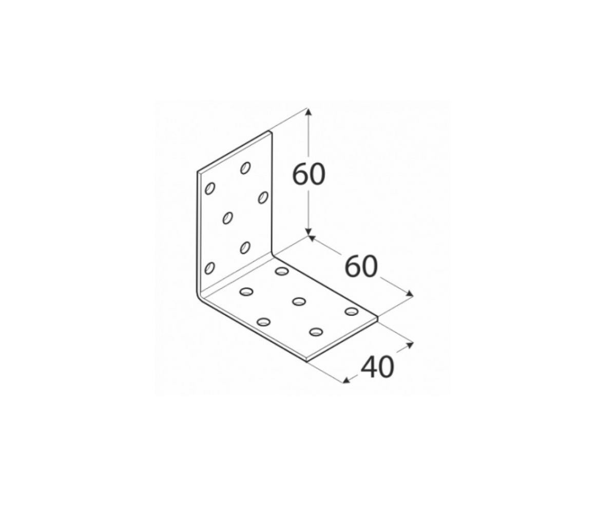 Perforated angle bracket 100x100x100x2,0 mm