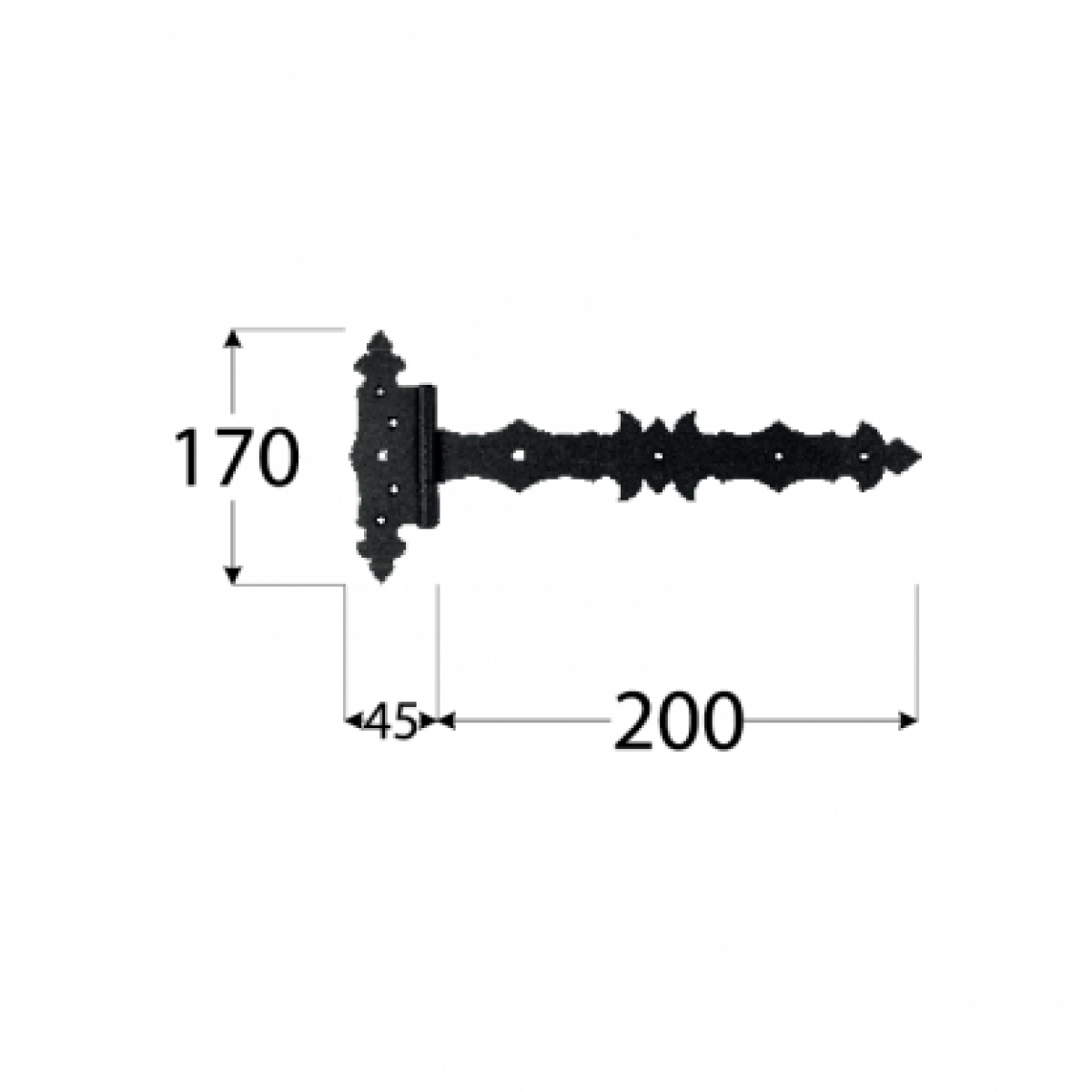 ZBD Decorative gate hinge black