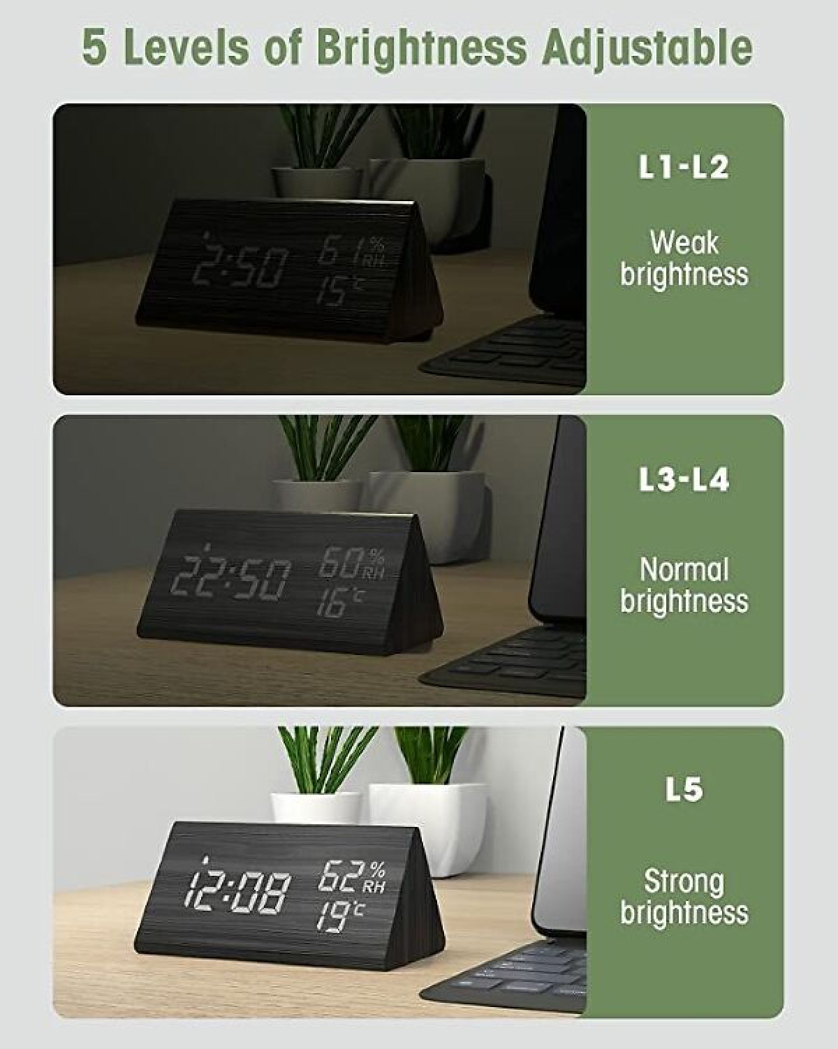 Nbpower Alarm Clock Digital LED Alarm Clock