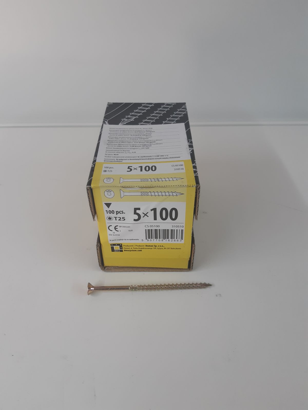 construction screw with flat head CS 5×100 100 tk/pakk TORX T25