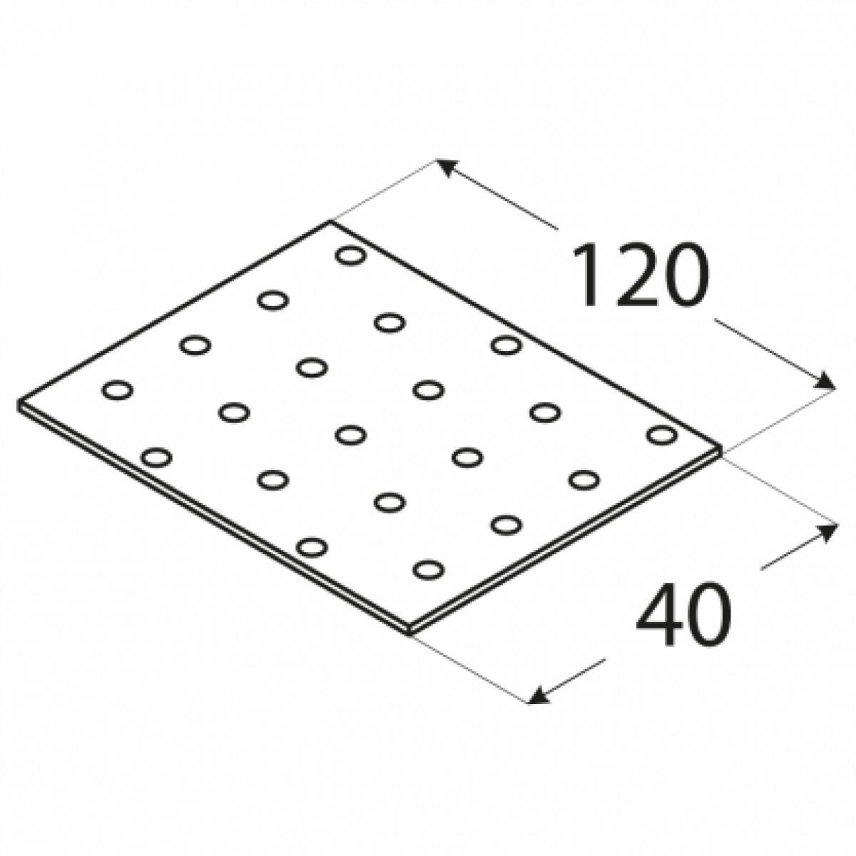 Heavy Duty Straight Perforated Flat Bracket,  Join Plate Mendin Nail Plate bracket PP1 80x40x2,0 mm