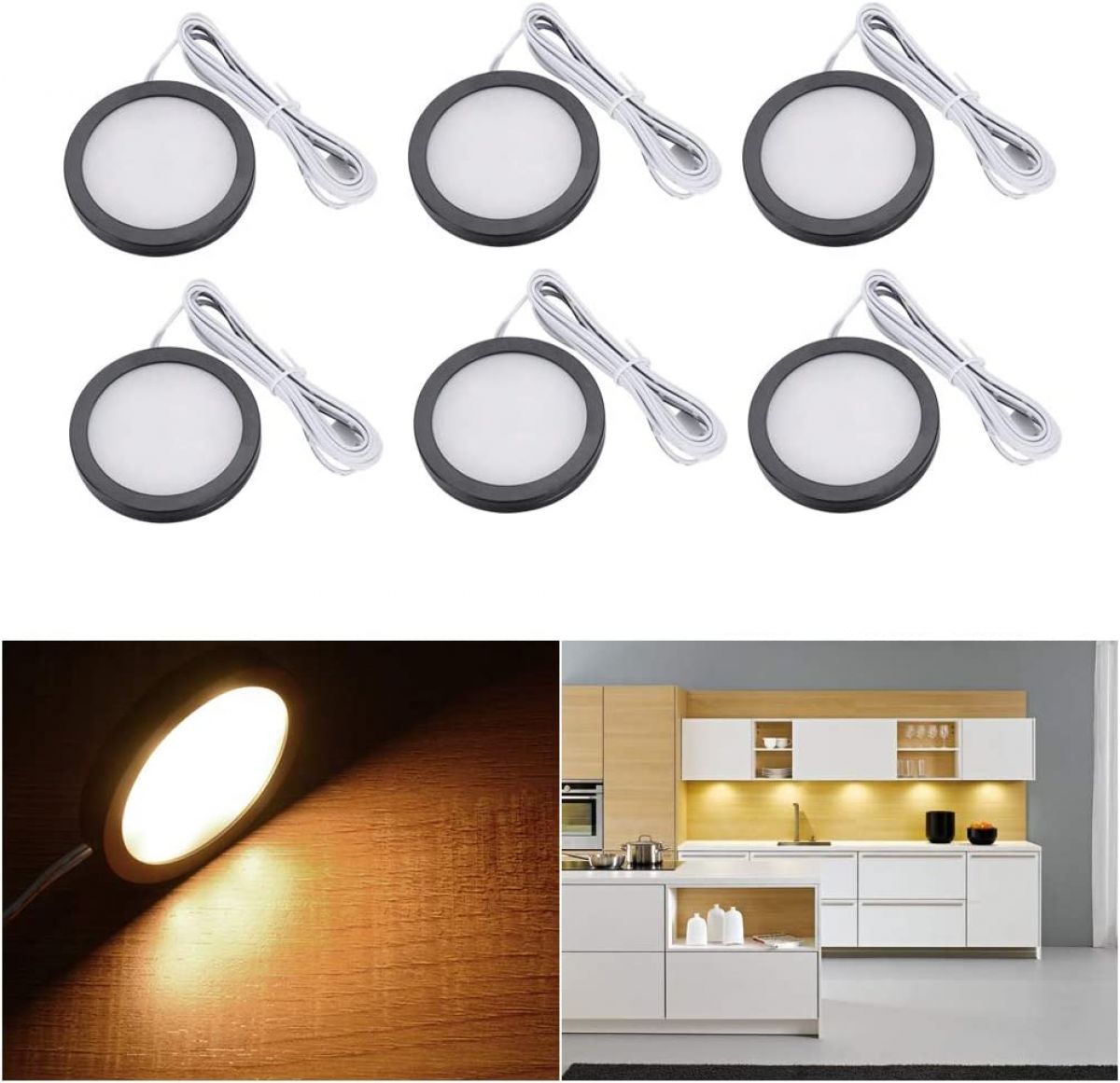 LED освещение, Набор из 6 светильников, 15 W
