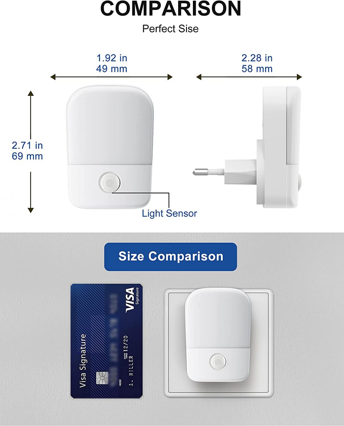 LED night light with sensor 0.6 W, Fulighture ( 2pcs )
