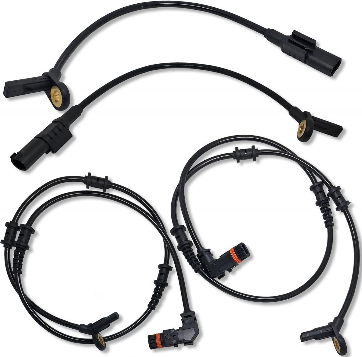 Set (4 pcs.) front, rear wheel sensor ABS – W164 ML350 ML320 GL350 GL450 R350 1645400717 + 1645400917