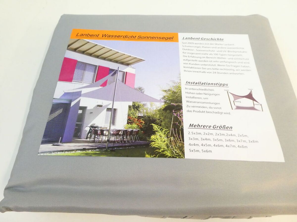 Lanbent waterproof sun visor 4×5 m, gray