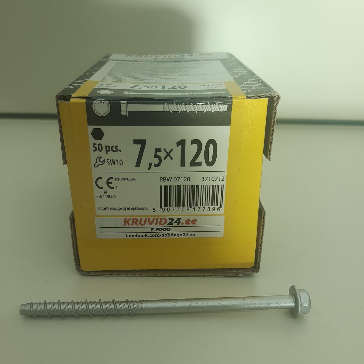 Шурупы по бетону 7,5 x 60 50 шт/пачка Domax