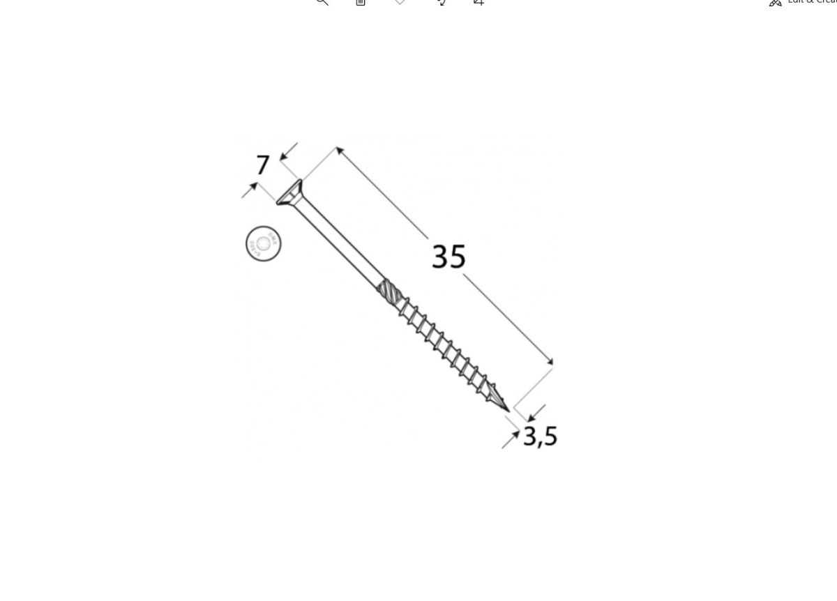 CS 3,5x30 construction screw with flat head 3,5x30 200pcs/pack - 2.20 €