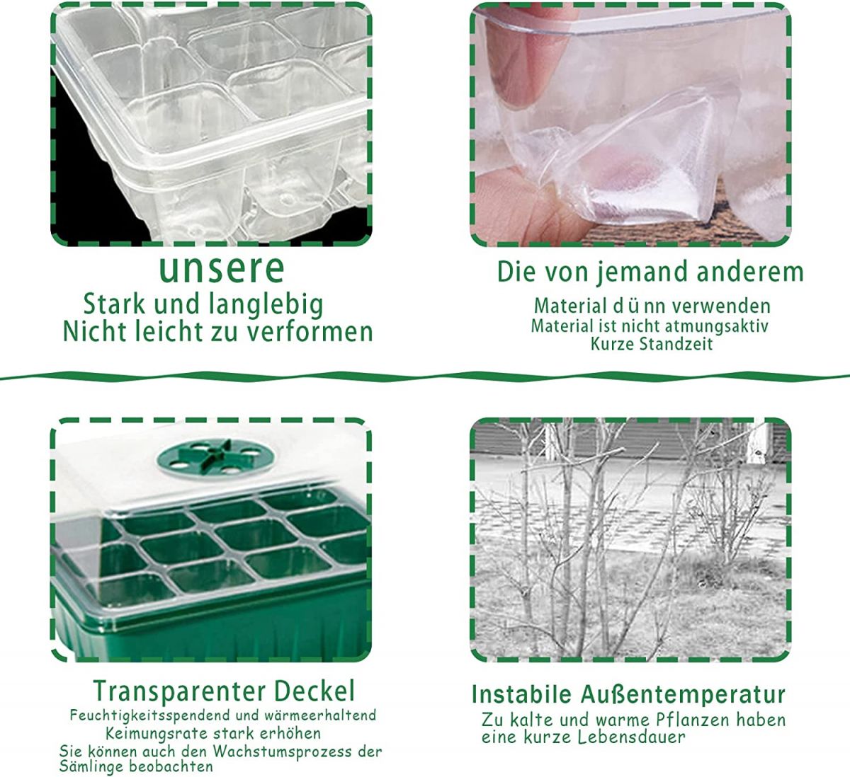 Plastic trays for growing seedlings (4 pcs.)