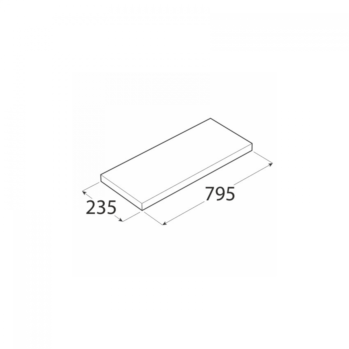 Полка FS DS 795×235 мм Дуб Сонома DOMAX