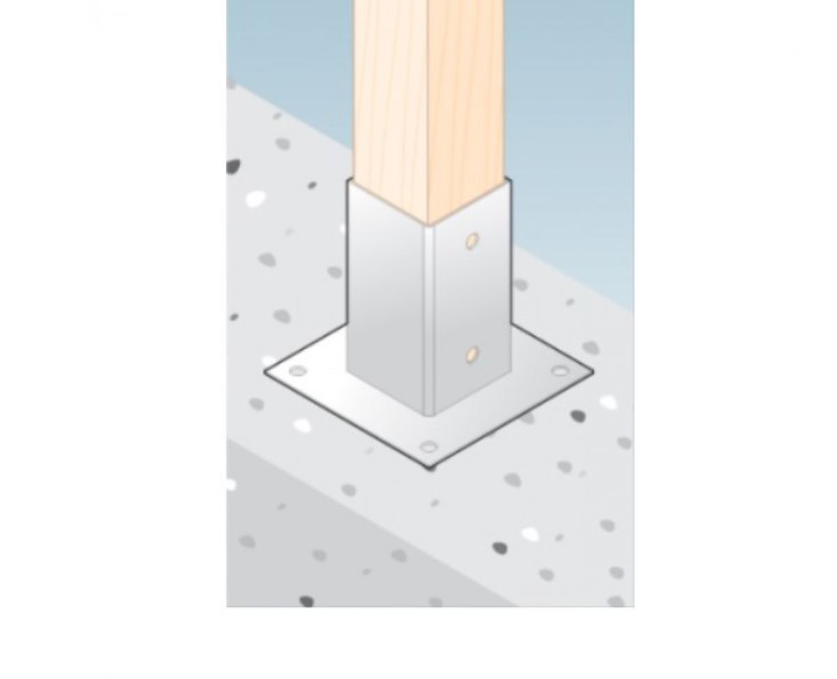 Bolt down postfoot 71x150x2 mm