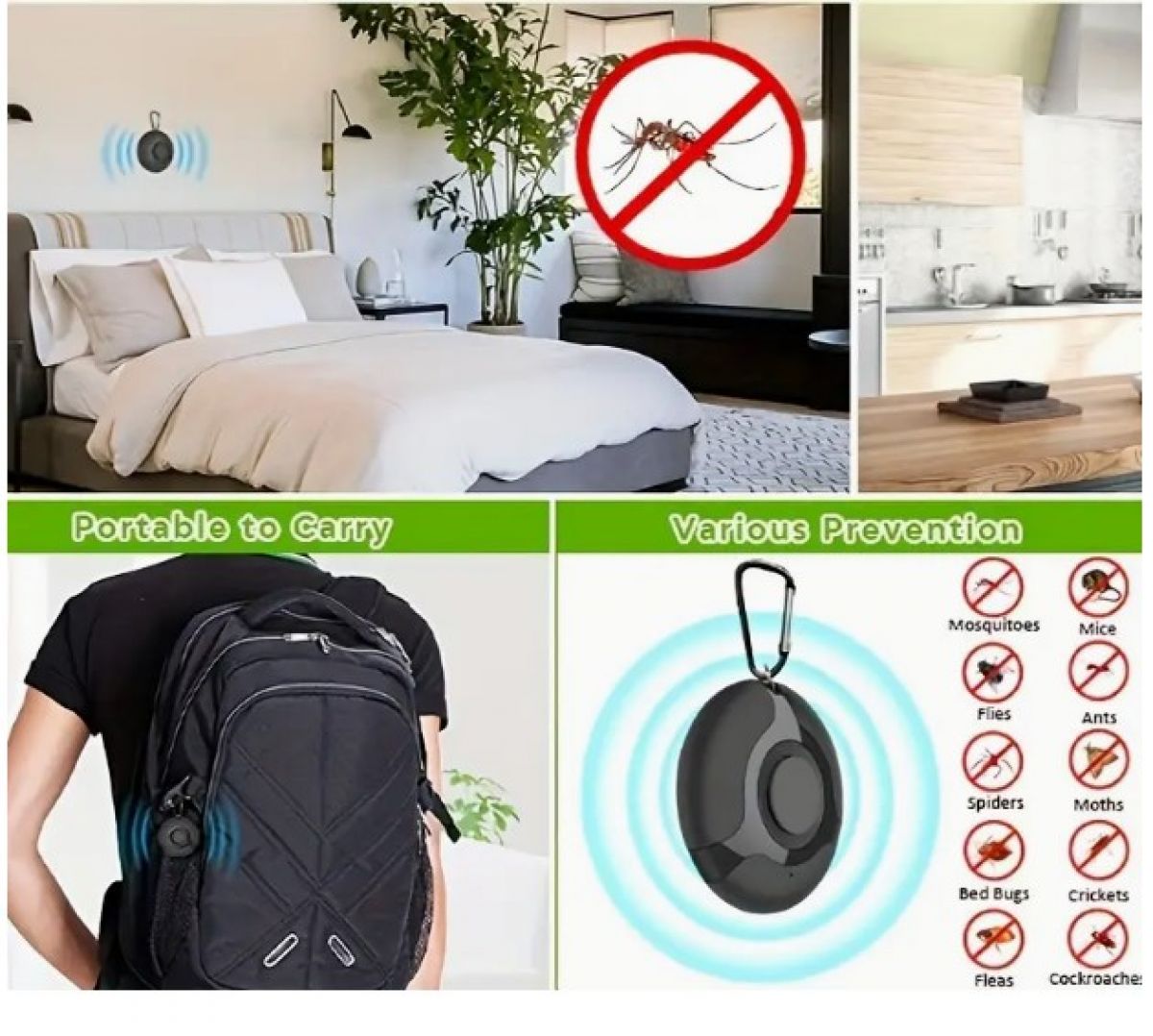 Ultrasonic Pest Repeller, USB Rechargeable