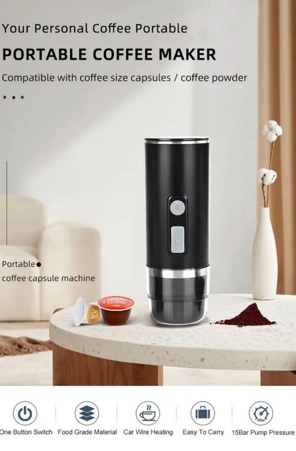 Portable coffee machine for travel