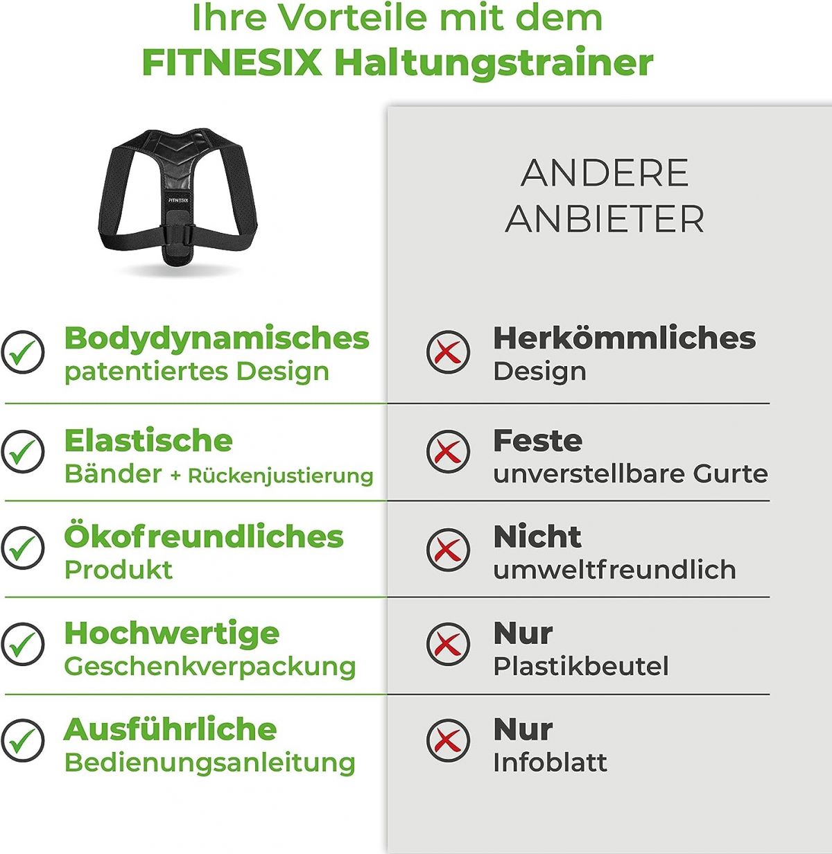 Posture straightener FITNESIX, XS-S