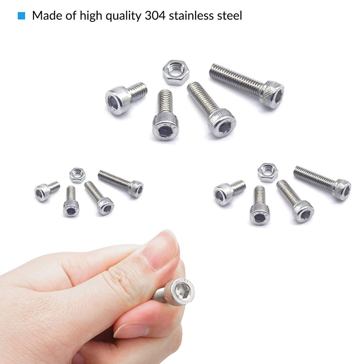 Hex head screw set M4 M5 M6, 264 pcs.