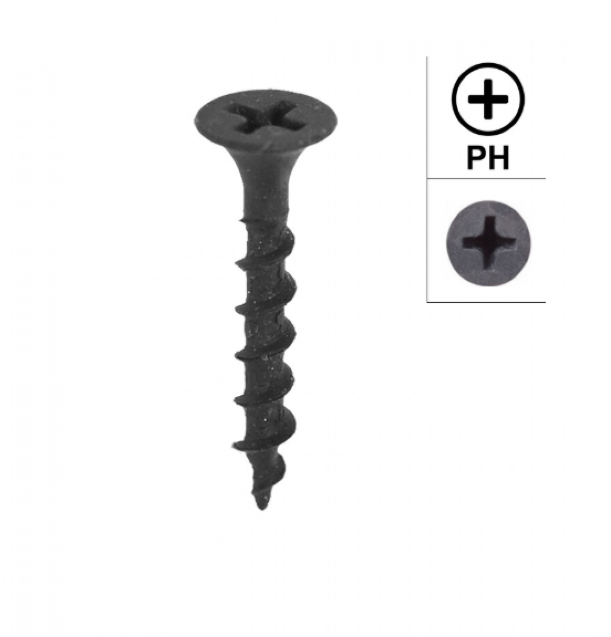 Саморез для гипсокартона FT 3,5×25 по дереву, чёрный (1000 шт/упак.)