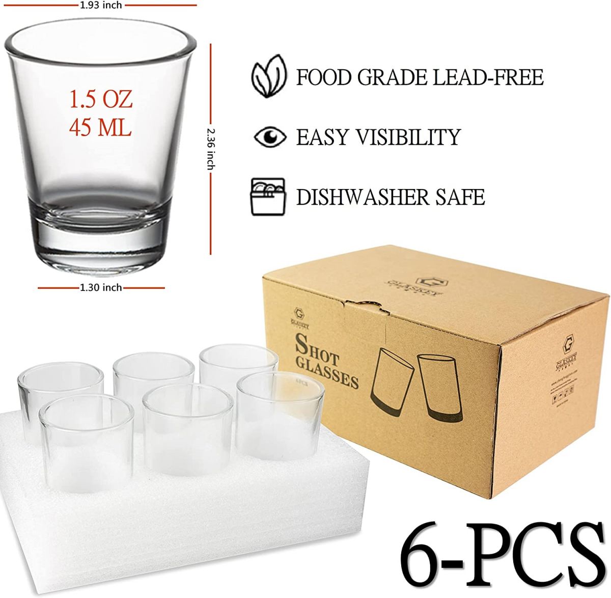 Shot Glasses Set of 6 pcs