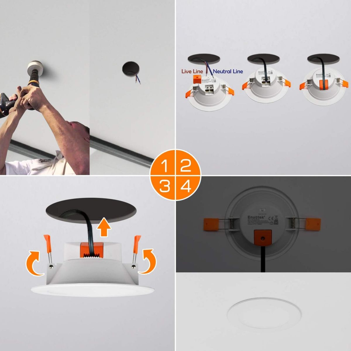 Recessed light ENUOTEK for the bathroom LED/12W, IP44 white
