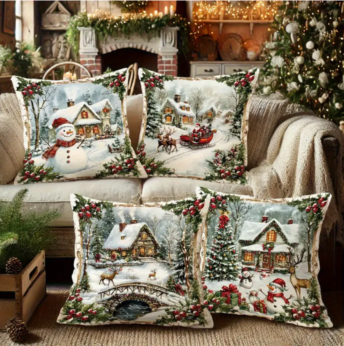 Christmas Pillowcases • Set of 4
