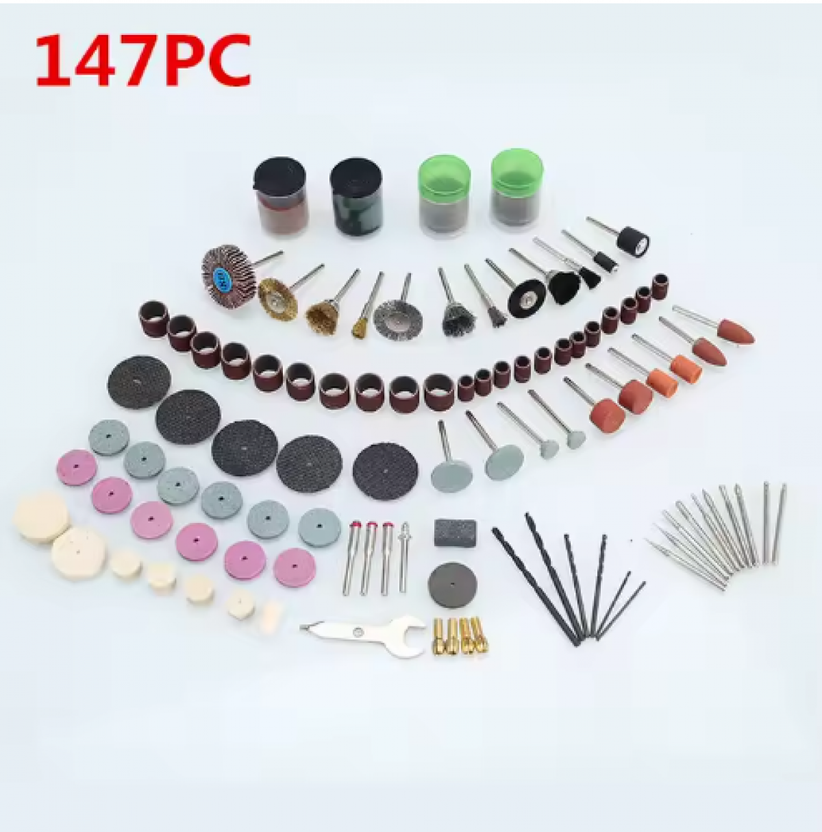 147 pcs. Set of grinding attachments for cutting and polishing