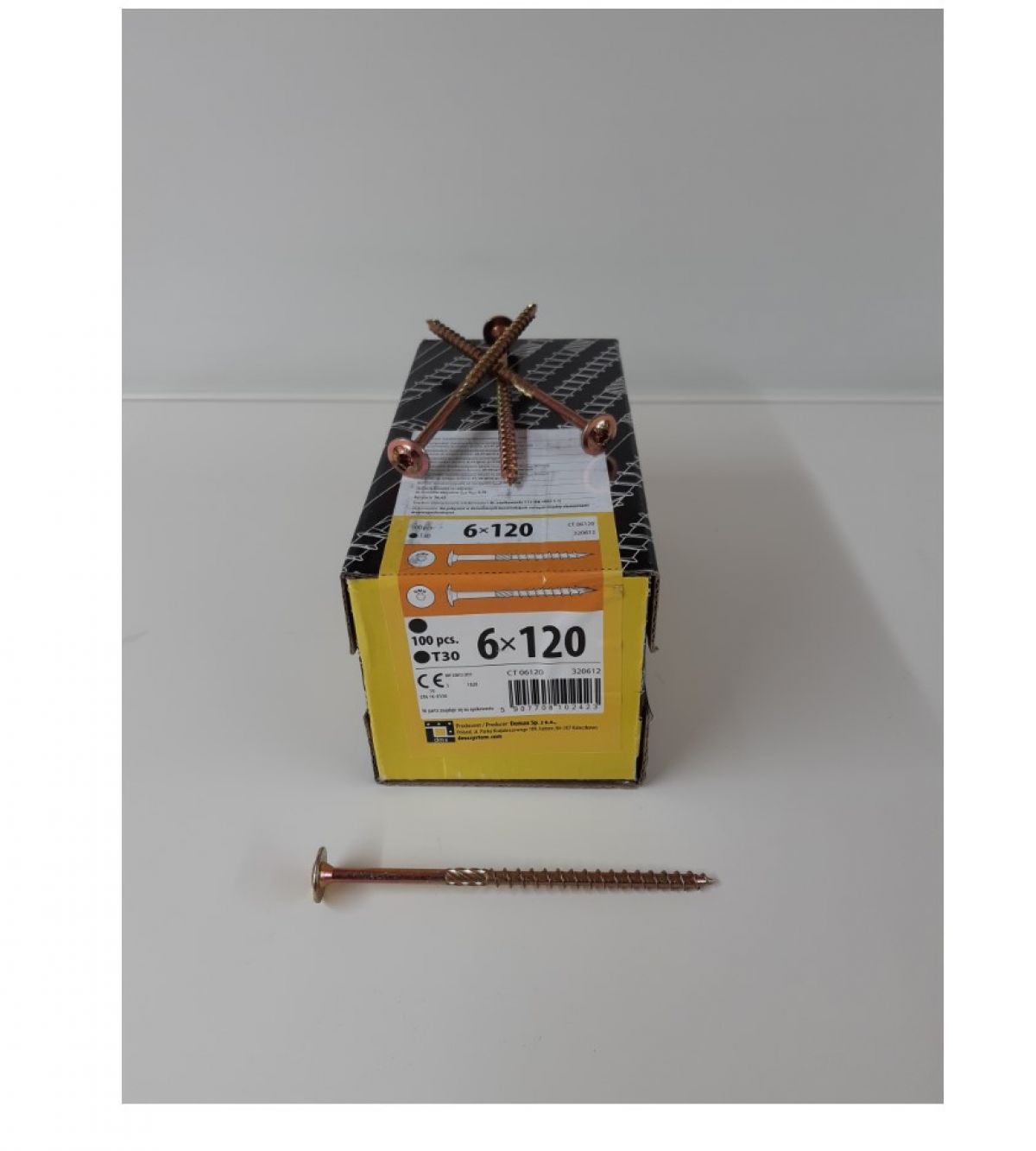 CT 06070  construction screw with wafer head 6x70 100pcs/pack