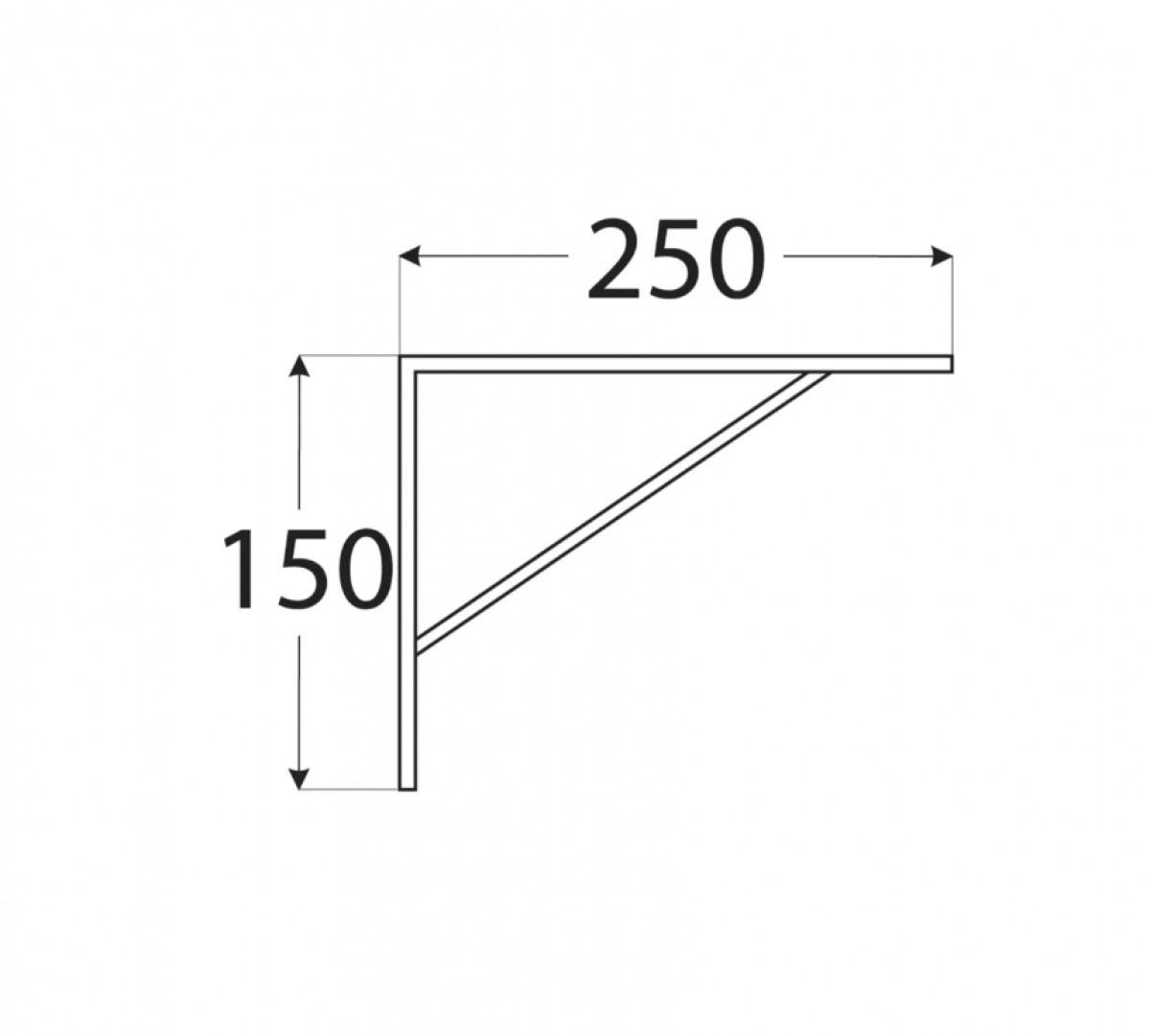 Reinforced Steel Shelf Bracket WSWP250/20 250x150x20x3,0 DOMAX