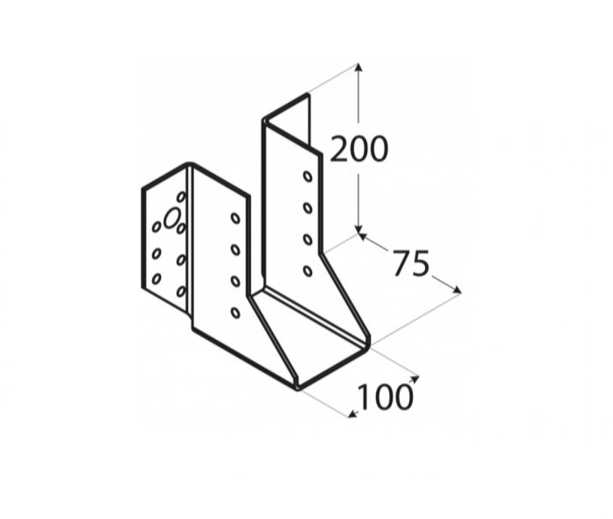 Крепление балки WB32 100x200x75x2,0 мм DOMAX
