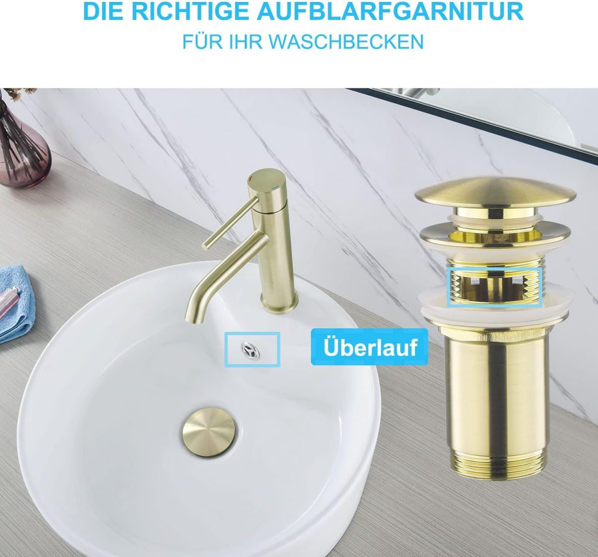Siphon for sink Keymark (Matte gold)