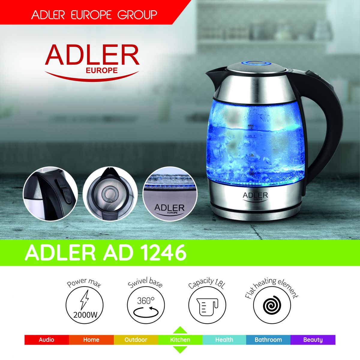 Adler AD 1246 Чайник 1,8 л