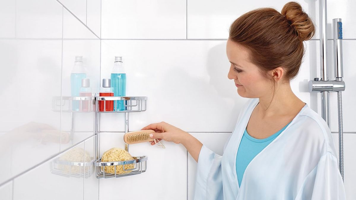 Tesa ALUXX shower shelf for the corner 262x163x163mm