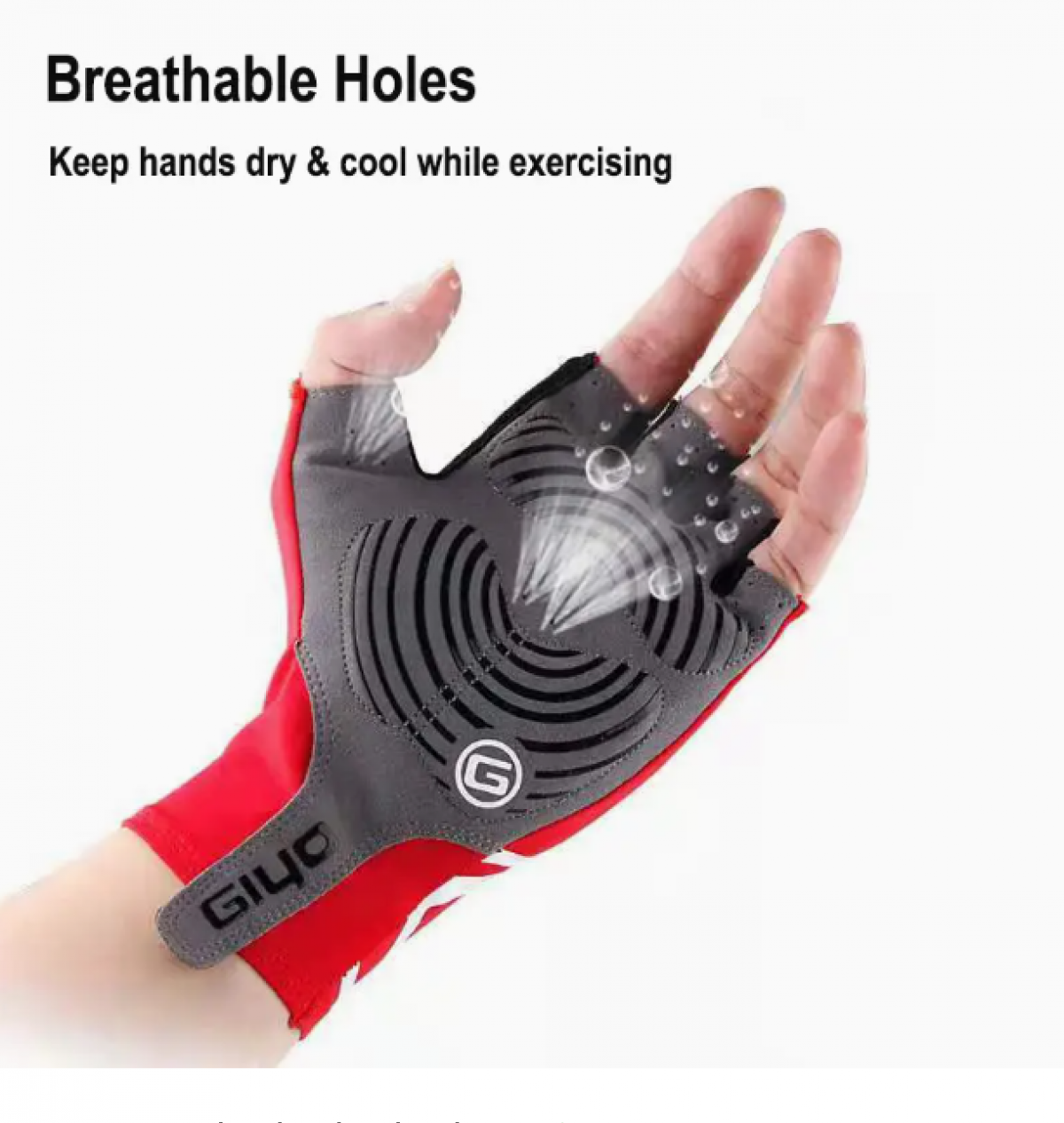 Fingerless Cycling Gloves XXL, Red