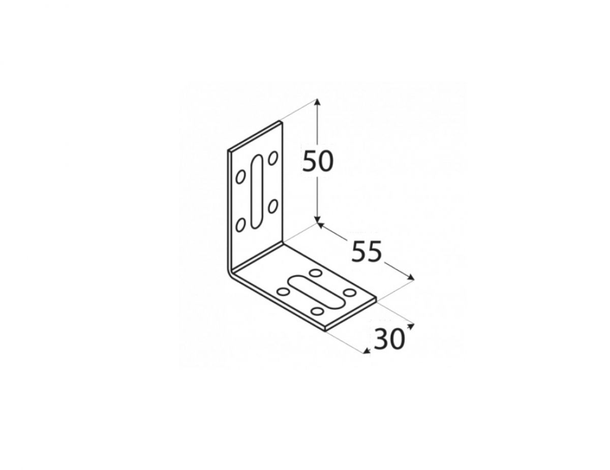 Adjustable angle bracket 50x55x30x2,0 mm KRD 1 