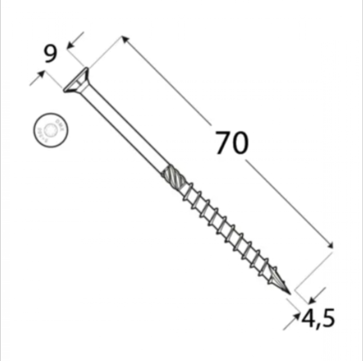 Шуруп по дереву CS 4,5x70 TX20 Zn (200 шт./упак)