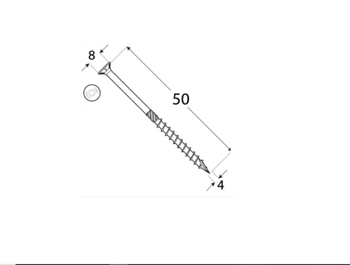 Construction screw with flat head 4x50 200pcs/pack