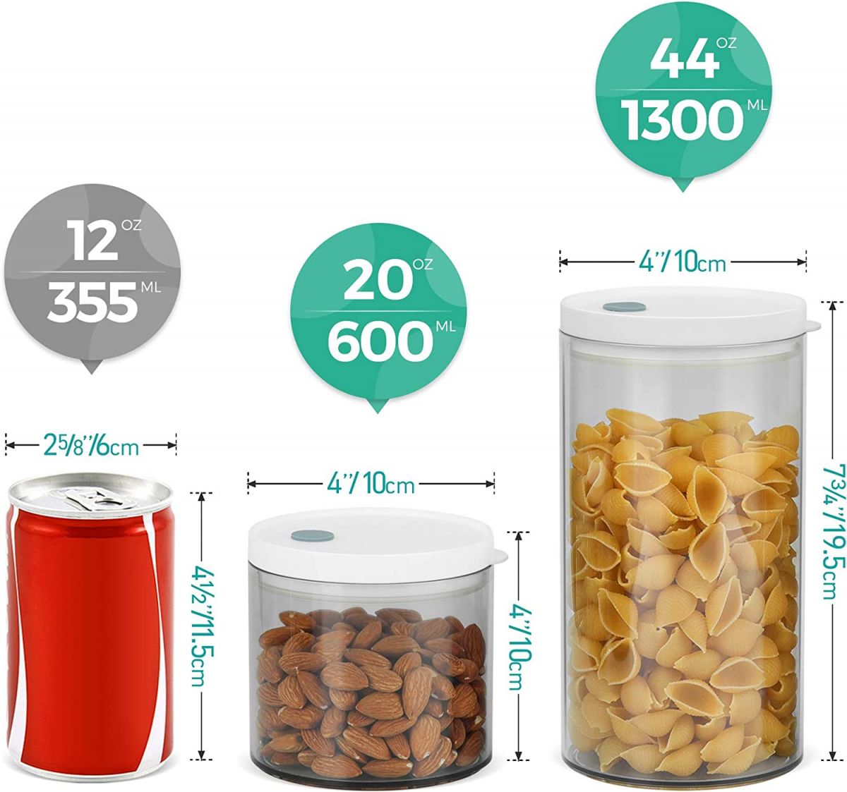 Säilituspurkide komplekt ComSaf 600 ml / 1300 ml
