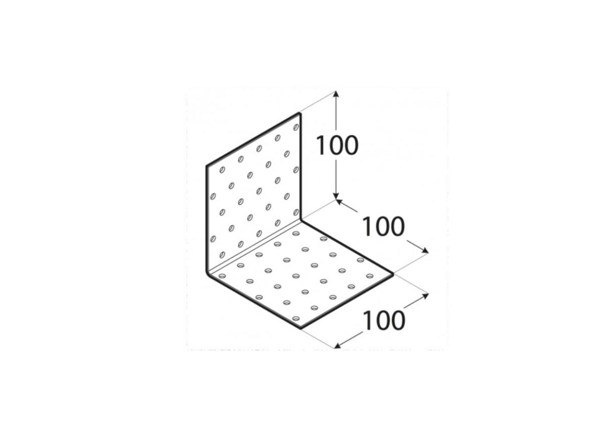 Perforated angle bracket 100x100x100x2,0 mm