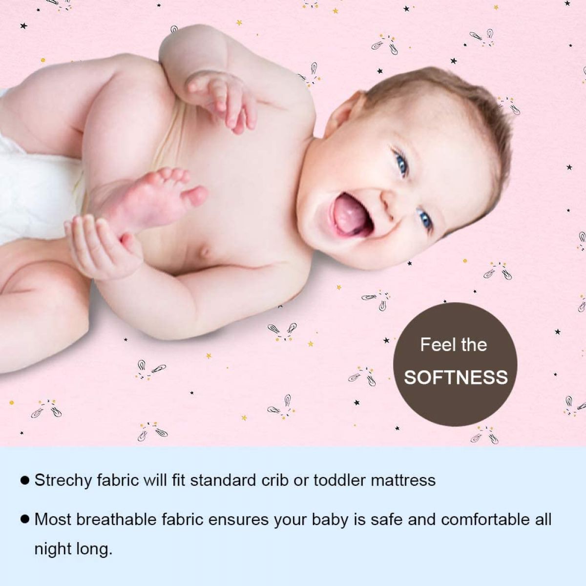 Baby sheet with elastic